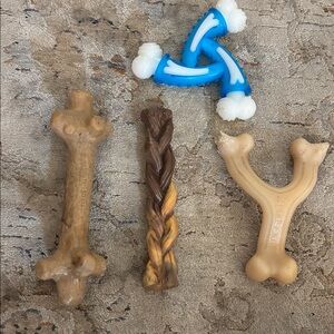 Nylabone & Barkbone durable dog chew toys - bullystick, wishbone & others